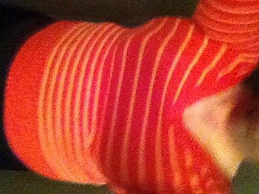 Chubby cd slut in orange sweater