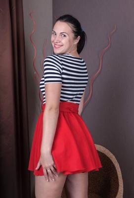 Viki - Hairy Brunette In Red Skirt :: Hairy