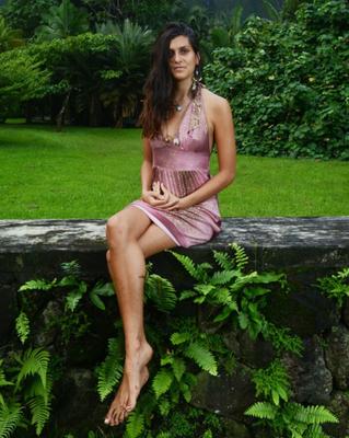 Mature - Natalia - slim dark haired lady strips in nature