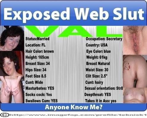 Wife Val Exposes Web Slut ID. Cards