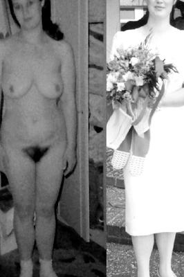 Dressed and naked bride