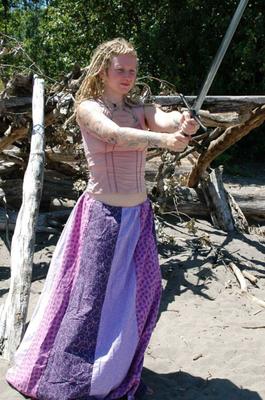 hippie goddess willow hairy blonde dreadlocks outdoors part