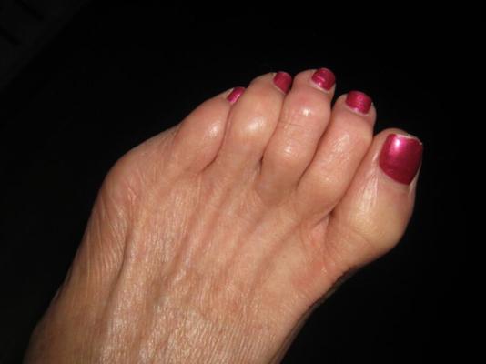 80yo Granny Shows Off New Pedicure