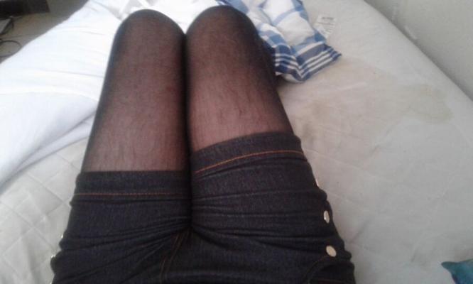 Black Shorts with Black Pantyhose