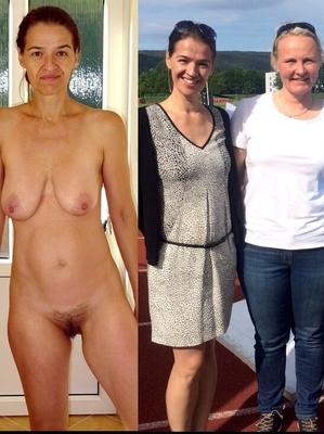 Haarige MILF – an- und ausgezogen