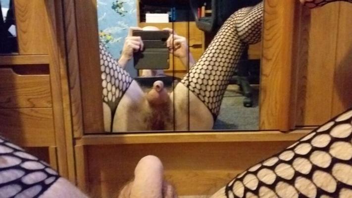 My sissy dick and anus in the mirror