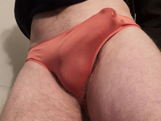 In my orange nylon pantie